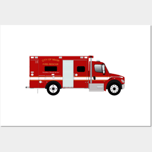 City of Miami Fire Rescue Ambulance Posters and Art